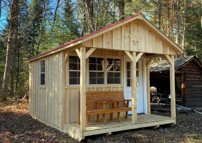 Amish built tiny home surrounded by trees