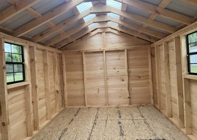 Interior of a Wooden Amish Shed